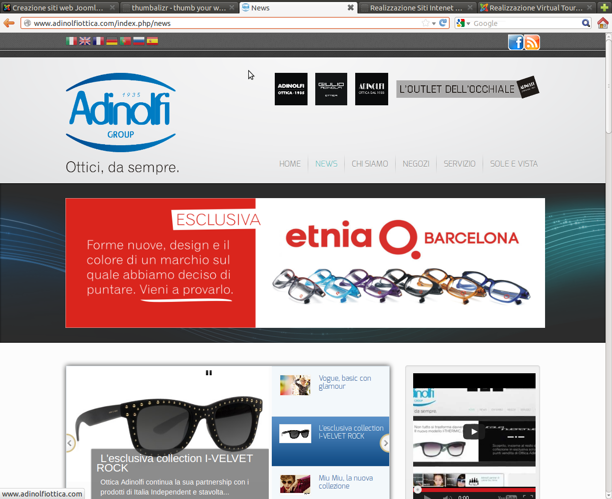 Creazione sito web per negozio di ottica