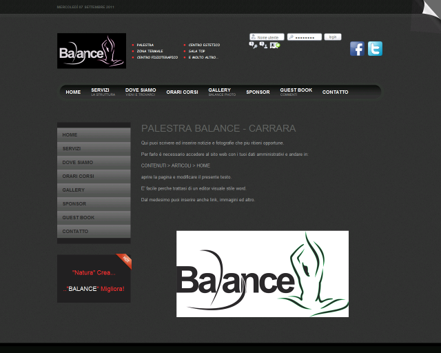 Creazione sito web per Palestra