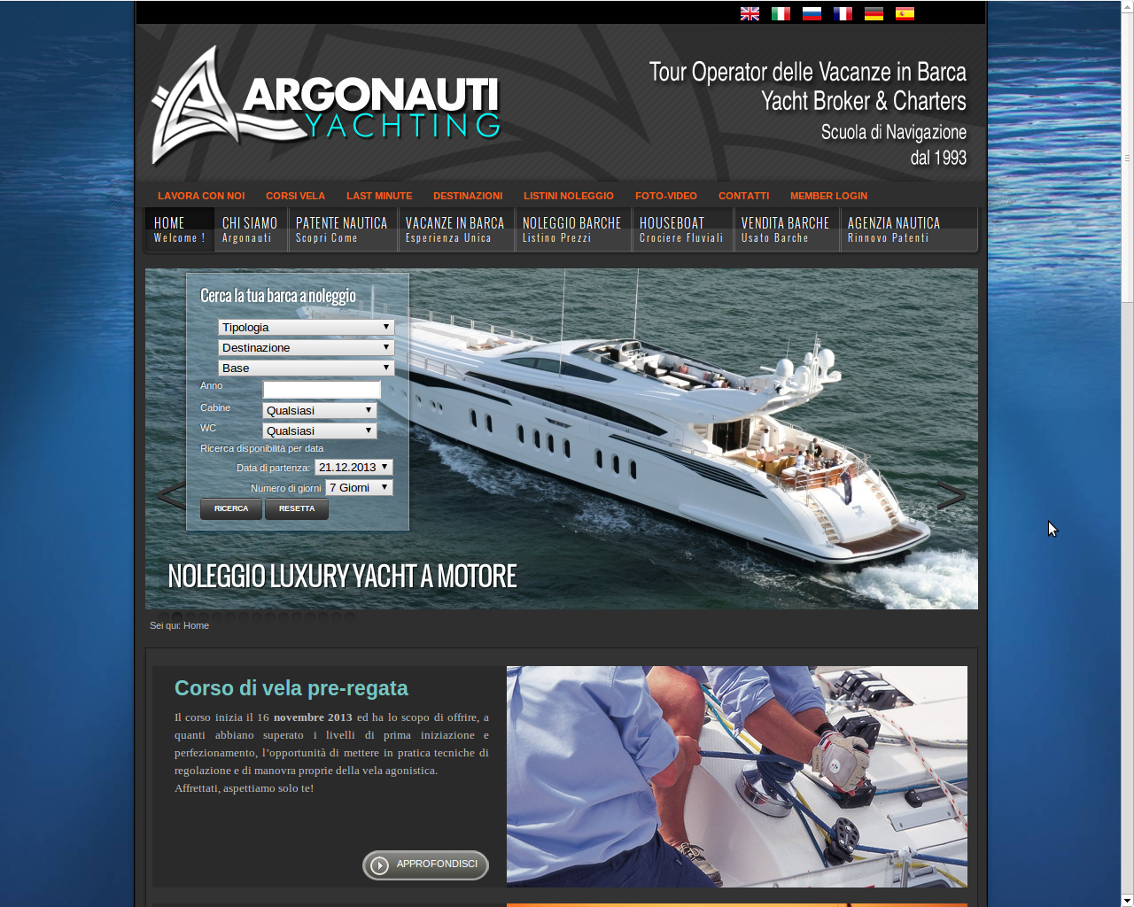 sito web per nautica
